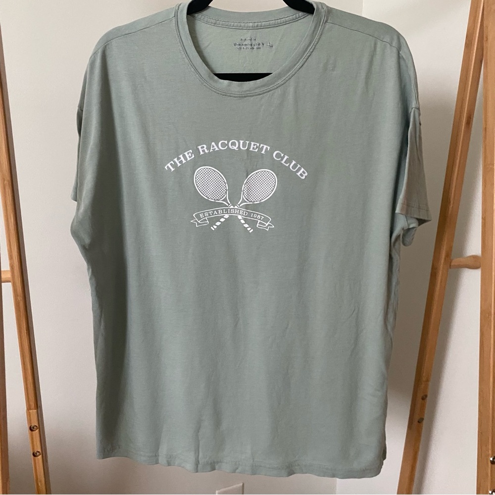 Abercrombie & Fitch Graphic Tee Racquet Club Green size L